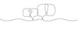© Sviatlana - Continuous single line editable illustration of question and exclamation mark, and speech bubbles.   Vector illustration