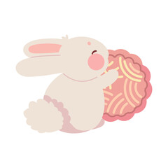 Sticker - mid autumn festival rabbit with moon cake