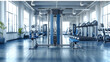 © Serega - Modern sport gym, fitness health club interior with sports exercise workout equipment