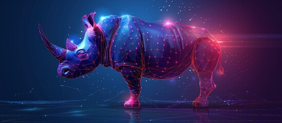 Sticker - Abstract Rhinoceros in a Digital World