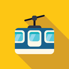 Poster - Cable car moving upwards, transportation system for mountain resorts, modern urban infrastructure