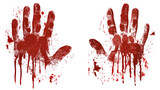 Vector Blood Handprint, Graphic Illustrative for Halloween, Creepy and Intense Horror Design Element, png file, isolated on white
