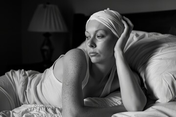 Power portraits of cancer patient. Oncology. Breast cancer. Chemotherapy