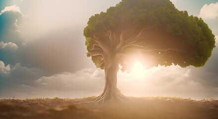 Sticker - Timelapse of a Tree Growing From a Sapling 4k animation