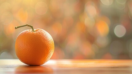 Wall Mural - Ripe Orange on a Wooden Table. Fresh, Juicy, and Healthy