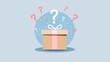 © Kunut - Mystery Gift Box: A  gift box with a question mark on it and question marks floating around it.  This image is perfect for a blog post, website, or social media post about gifts, surprises, or mystery