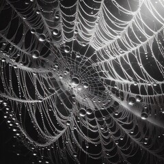 spider web with dew