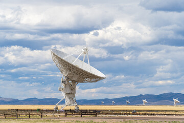 The Very Large Array VLA in New Mexico, satellite dish in the sky