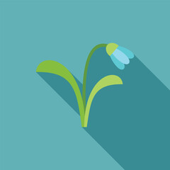 Poster - Minimalist illustration of a snowdrop flower growing, perfect for spring projects