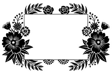 Sticker - Floral nature pattern frame vector