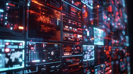 Poster - A detailed view of the screens showing the erratic signal and fragmented data