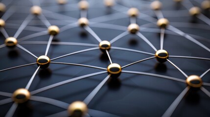 Wall Mural - network of connected lines and nodes, representing partnership and unity.