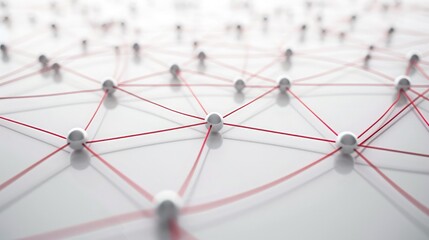 Wall Mural - network of connected lines and nodes, representing partnership and unity.