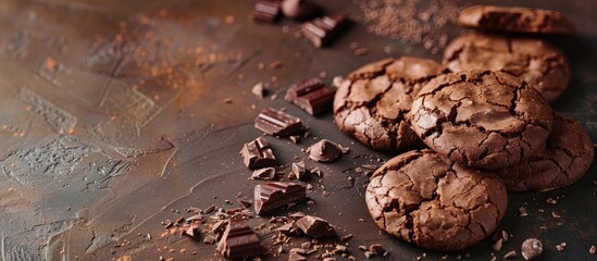 Aufkleber - Delicious chocolate cookies with a copy space image
