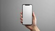 © Autun - Phone screen mock up on gray background PSD with clipping path. Mockup image