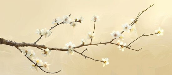 Leinwandbilder - Elegant branch with delicate flowers perfect for a copy space image