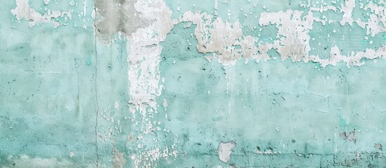 Poster - Light cyan cement wall texture providing a vintage minimalist background a mint green copy space image for design in the summer wallpaper