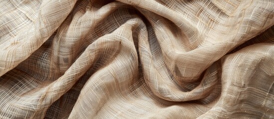 Poster - Natural linen fabric with a beige coarse grain texture perfect for design backgrounds ideal for a copy space image