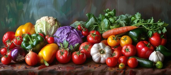 Aufkleber - Summer brings an abundance of fresh vegetables perfect for vibrant dishes and refreshing salads. with copy space image. Place for adding text or design