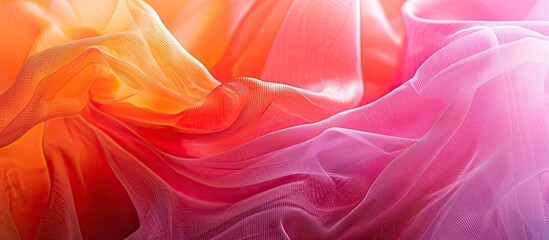 Poster - Tulle fabric creating a vibrant soft background ideal for showcasing a product with copy space image