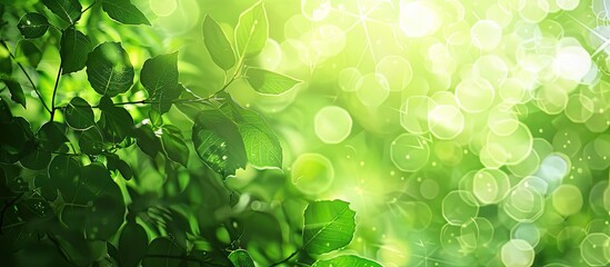 Aufkleber - A nature themed green bokeh backdrop with a blurred style perfect for incorporating copy space images
