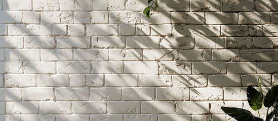 Sticker - A white brick wall provides a perfect backdrop for a copy space image