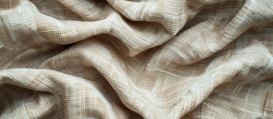 Poster - Natural linen fabric with a beige coarse grain texture perfect for design backgrounds ideal for a copy space image