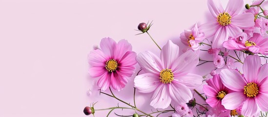 Poster - Background featuring cosmos flowers with copy space image