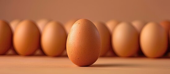 Fototapete - Unique egg with distinct features stands out from the rest in a copy space image