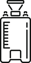 Sticker - Line icon of an iv drip chamber, a crucial component in medical settings for delivering fluids and medication to patients