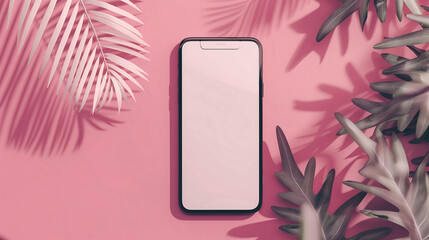 Poster - Blank screen mobile phone with mockup copy space, aesthetic social media template