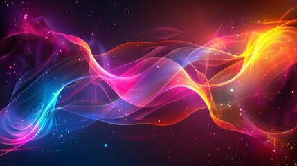 Wall Mural - abstract waves of light and color