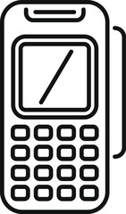 Sticker - Line drawing of a mobile point of sale terminal accepting a contactless payment