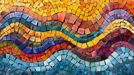 Wall Mural - Abstract Mosaic Patterns with Vibrant Color Tiles