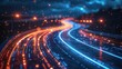 © hisilly - Information Superhighway: Streams of Light Flowing on High-Speed Data Highway