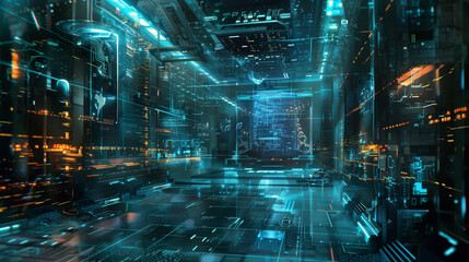 Wall Mural - futuristic technology background tech wallpaper