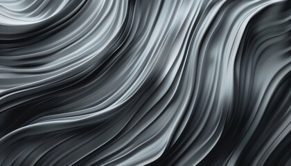 Poster - Silvery gray flowing liquidlike waves with smooth curves