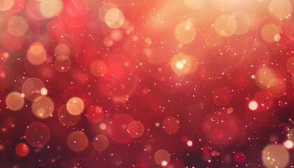 Wall Mural - Glowing red and orange bokeh background with shiny sparkles