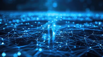 connection lines symbol technology for background blue copy space