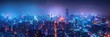 © Vikarest - Night View of a Cityscape with Buildings and Lights - Photo