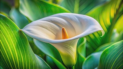 Canvas Print - Close-up photo of a beautiful calla lily showcasing its intricate plant cell structure , calla lily, flower, close-up, macro