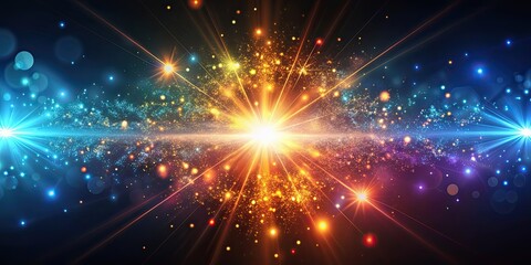 Poster - Abstract background with glowing particle effects, magic, particles, abstract, background, glow, light, fantasy, sparkles