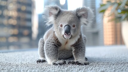 Wall Mural - Koala Bear Sitting on a Carpet