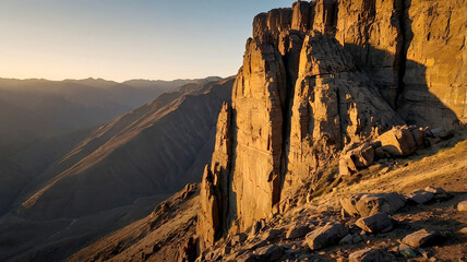 Wall Mural - A majestic mountain range with snowcapped peaks and lush green valleys stretching endlessly