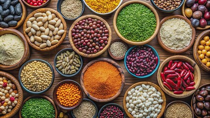 Sticker - Colorful and vibrant display of assorted grains and beans for a visually appealing composition, Agriculture, Harvest