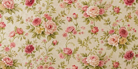 Canvas Print - Wallpaper of elegant floral pattern design for interior decoration, floral, elegant, pattern, design, interior