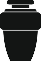 Sticker - Simple black vase with wide neck for flowers decoration standing on white background