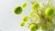 © tope007 - abstract pop art of an explosion of tennis balls, hyper realistic, white background, 32k, AI Generative