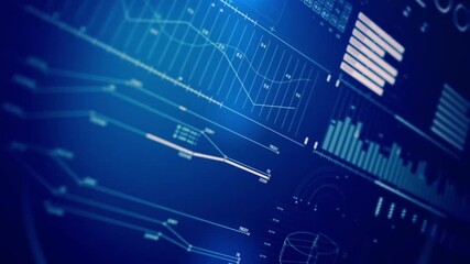 Wall Mural - business information digital display with stock market charts backdrop useful for presentations 4k u