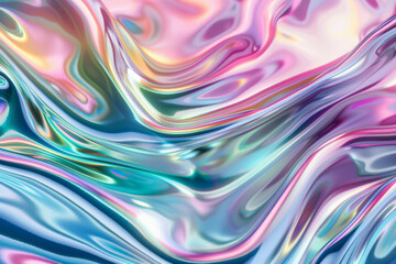 Sticker - Colorful iridescent waves of liquid metal